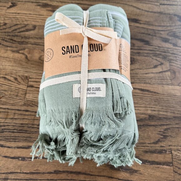 Sand Cloud Bath Bundle ( Set Of 4 Towels)  Sage Green Turkish Cotton NEW - Picture 1 of 4